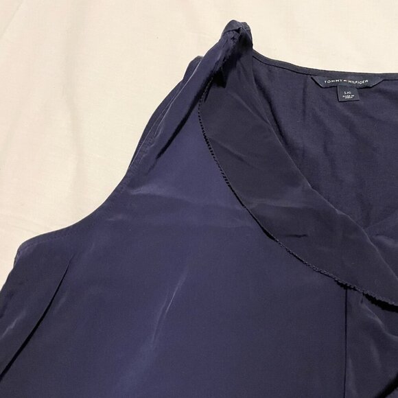 Tommy Hilfigure Womens Large Sleeveless Top Ruffle Front - Picture 5 of 16